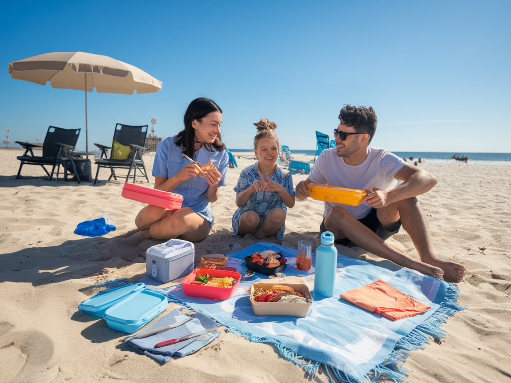 Plastikfreie strandtage checklist für familien inklusive lunchbox-ideen